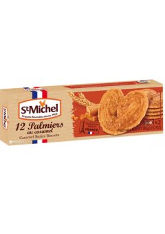St Michel Palmiers aux éclats de caramel 2 sachets de 6 biscuits 100g