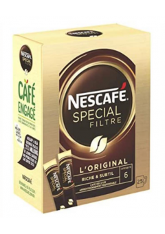 NESCAFE SPECIAL FILTRE L'Original, Café Soluble, Boîte de 25 Sticks