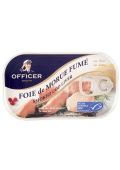 Foie de morue fumé au feu de bois Officer 120g